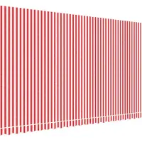 vidaXL Ersättningstyg för markis röd och vit 5x3 m polyester