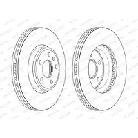 FERODO Bromsskiva DDF2596C-1 fram, ventilerad, 1 Stycke