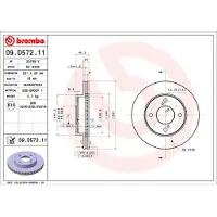Brembo Bromsskiva 09D57211 fram, ventilerad, 1 Stycke