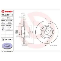 Brembo Bromsskiva 09D76911 fram, ventilerad, 1 Stycke