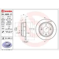 Brembo Bromsskiva 08A86921 bak, full, 1 Stycke