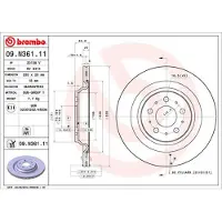 Brembo Bromsskiva 09N36111 bak, ventilerad, 1 Stycke