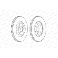 FERODO Bromsskiva DDF2597C-1 fram, ventilerad, 1 Stycke