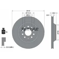 Textar Bromsskiva 92140703 bak, ventilerad, 1 Stycke