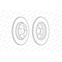 FERODO Bromsskivor DDF2599C bak, full, 2 Stycke