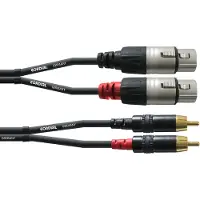 Cordial CFU 1,5 FC Audio Adapterkabel [2x XLR-honkontakt - 2x RCA-hane] 1.50 m Svart