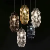 Selene Glas pendellampa Origami, dimbar, Blå, Vardagsrum / matsal, Glas, Design, Pendellampa
