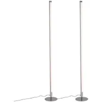 QAZQA Set med 2 moderna golvlampor LED krom - Line-up