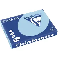 Clairefontaine Färgat papper Trophée, A3, 80 g/m2, himmelsblå, förpackning med 500 st