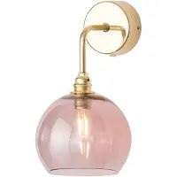 Ebb & Flow Vägglampa Rowan, dimbar, Violett / rosa / rosè, Vardagsrum / matsal, Glas, Skandinavisk, Vägglampa, vägglampa inomhus