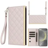 Mtp Products Samsung Galaxy S24+ Lyxigt Quiltat Plånboksfodral - Beige