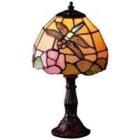 ARTISTAR Tiffany bordslampa JANNEKE, Multifärgad, Vardagsrum / matsal, Glas, Tiffany, Bordslampa