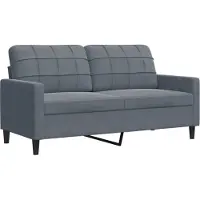 vidaXL Soffa 2-sits mörkgrå 140 cm sammet