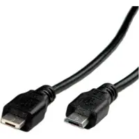 Roline USB-kabel USB 2.0 USB Micro-A kontakt, USB-Micro-B-kontakt 1.80 m Svart Skärmad 11.02.8753