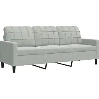 vidaXL 3-sitssoffa ljusgrå 180 cm sammet