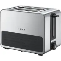 Bosch TAT7S25 Brödrost inbyggd brödvärmare Rostfritt stål, Svart