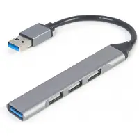 Gembird - Hubb - 4-portar, silver - 1 x USB 3.1 Gen 1 + 3 x USB 2.0 - skrivbordsmodell