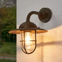 MORETTI Luce Vägglampa utomhus ANTIQUE, dimbar, Koppar, Mässing, Lantlig / rustik