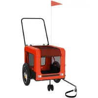 vidaXL Cykelvagn för djur orange och svart oxfordtyg och järn