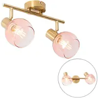QAZQA Smart spotlight guld med rosa glas inkl 2 WiFi P45 - Vidro