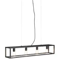 QAZQA Smart industriell pendellampa svart inkl. 4 WiFi A60 - Cage