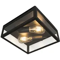QAZQA Industriell smart utomhus taklampa svart inkl. 2 WiFi ST64 - Rotterdam
