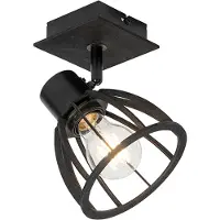 QAZQA Industriell vägglampa svart - Fotu