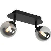 QAZQA Modern spotlight svart med rökglas 2-ljus - Aten