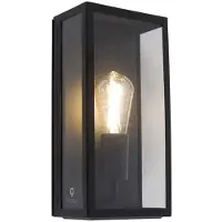 QAZQA Smart utomhusvägglampa svart inkl. WiFi ST64 IP44 - Rotterdam