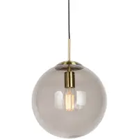 QAZQA Smart pendellampa mässing med rökglas 30 cm inkl. WiFi ST64 - Ball