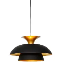 QAZQA Smart pendellampa svart med guld inkl WiFi G95 - Titus