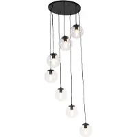 QAZQA Smart taklampa svart 7-ljus inkl. WiFi ST64 - Pallon