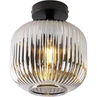 QAZQA Smart taklampa svart med rökglas inkl WiFi A60 - Karel