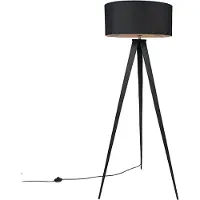 QAZQA Smart golvlampa svart med svart skärm inkl WiFi A60 - Ilse