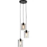 QAZQA Smart taklampa svart med rökglas inkl. 3 Wifi ST64 - Dome