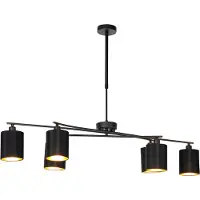 QAZQA Smart pendellampa svart justerbar inkl 6 Wifi B35 - Lofty