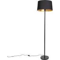 QAZQA Smart golvlampa svart med svart skärm 45 cm inkl WiFi A60 - Simplo