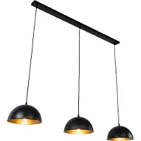 QAZQA Smart pendellampa svart med guld 3-ljus inkl WiFi A60 - Magnax