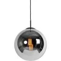 QAZQA Smart pendellampa svart med rökglas 30 cm inkl. Wifi ST64 - Pallon