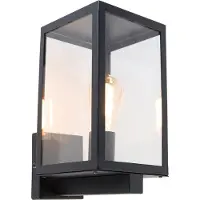 QAZQA Smart utomhusvägglampa svart med glas 30 cm inkl. Wifi ST64 - Rotterdam