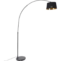 QAZQA Smart båglampa svart med guld inkl wifi A60 - Arc Basic