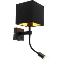 QAZQA Smart vägglampa svart med USB inkl WiFi A60 och GU10 - Zeno