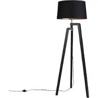QAZQA Smart golvlampa med skärm svart med guld 50 cm inkl WiFi A60 - Puros