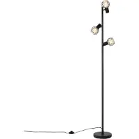 QAZQA Smart golvlampa svart justerbar inkl. 3 Wifi P45 - Mesh