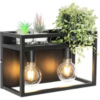 QAZQA Smart vägglampa svart med hylla inkl 2 WiFi G95 - Cage Rack