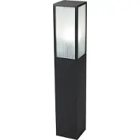 QAZQA Smart utomhusgolvlampa svart med räfflat glas 80 cm inkl. WiFi A60 - Charlois