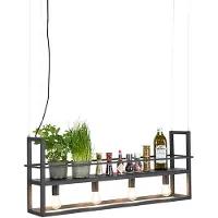 QAZQA Smart pendellampa svart med hyllplan inkl 4 Wifi A60 - Cage Rack