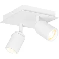 QAZQA Smart badrumsspotlight vit fyrkantig 2-ljus IP44 inkl. 2 Wifi GU10 50mm - Ducha
