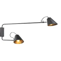 QAZQA Smart modern vägglampa svart 2-lampor justerbar inkl. WiFi A60 - Lune