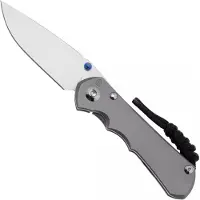 Chris Reeve Small Inkosi SIN-1108 CPM MagnaCut Drop Point, Plain Glass Blasted Titanium, pocket knife